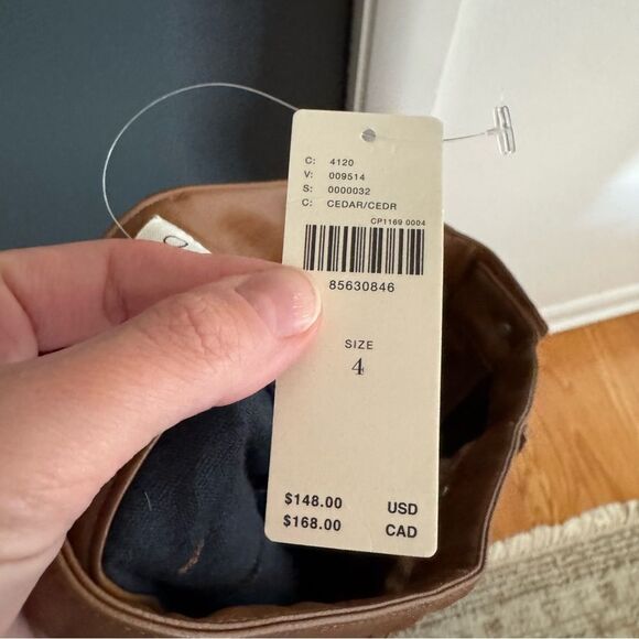 NWT Anthropologie The Madi Faux Leather Front-Slit Denim Skirt by Pilcro sz 4 - Picture 6 of 7